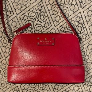 Kate Spade red leather cross body bag
